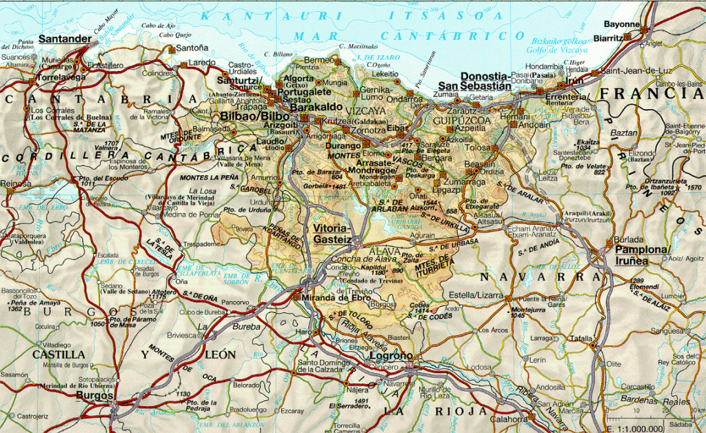 Страна Басков карта
